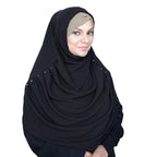 COWLNECK PINLESS| ONYX BLACK- TURKISH GEORGETTE