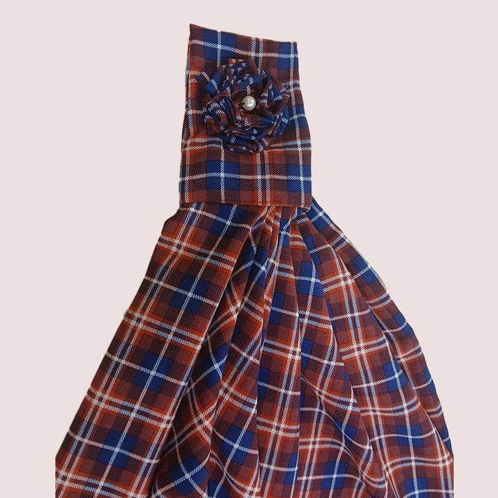 DRAPEREAZE | WHITE & RED BURBERRY - CHIFFON