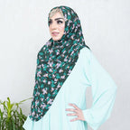 INSTANT HIJAB | EMERALD BLOSSOM - TURKISH GEORGETTE