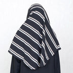 HCS | WHITE & MINK STRIPES ON BLACK - TURKISH GEORGETTE