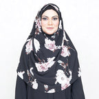 HCS | MINK FLORAL ON BLACK - TURKISH GEORGETTE