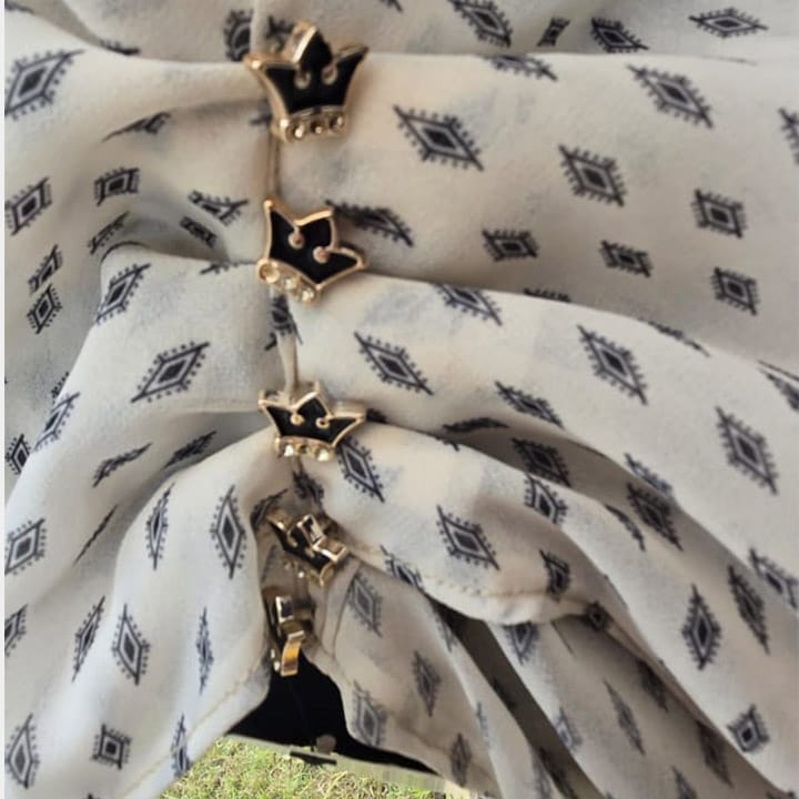 KIDS INSTANT HIJAB | WHITE & BLACK DIAMONDS - CHIFFON