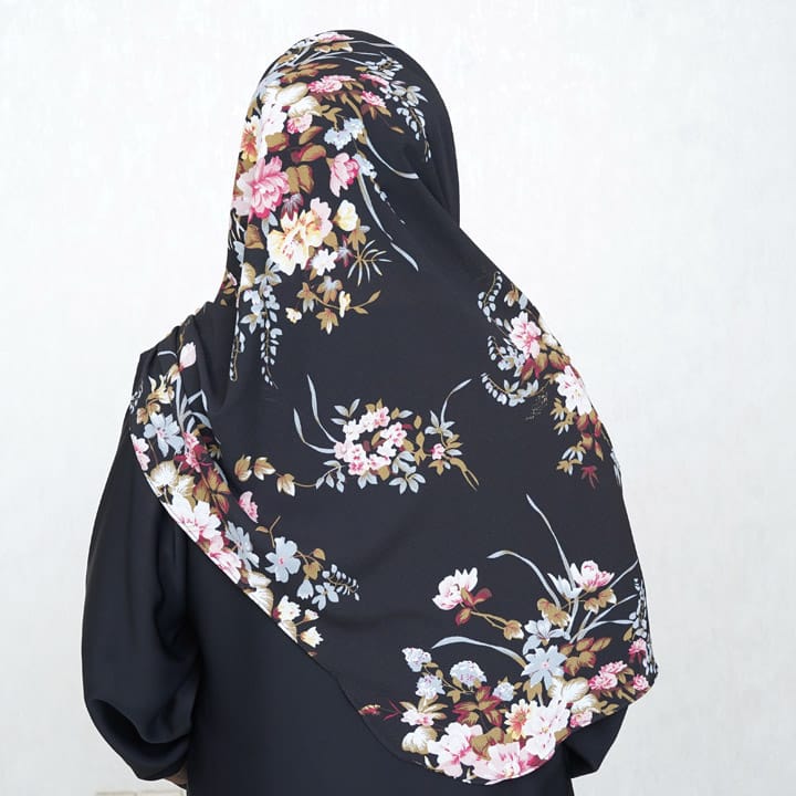 INSTANT HIJAB | MIDNIGHT BOUQET - TURKISH GEORGETTE