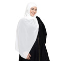 SLIP ON HIJAB WITH CAP | WHITE - KOREAN CHIFFON