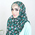INSTANT HIJAB | EMERALD BLOSSOM - TURKISH GEORGETTE