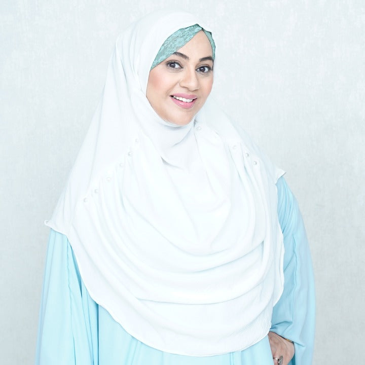 COWLNECK PINLESS | PEARL WHITE - TURKISH GEORGETTE