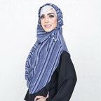 COWLNECK PINLESS | BLUITE NOMAD STRIPES - TURKISH GEORGETTE