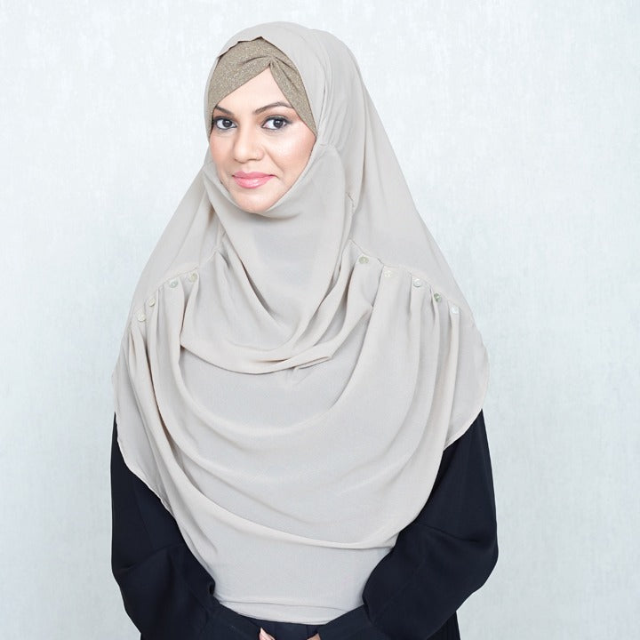 COWLNECK PINLESS | NUDE - KOREAN CHIFFON