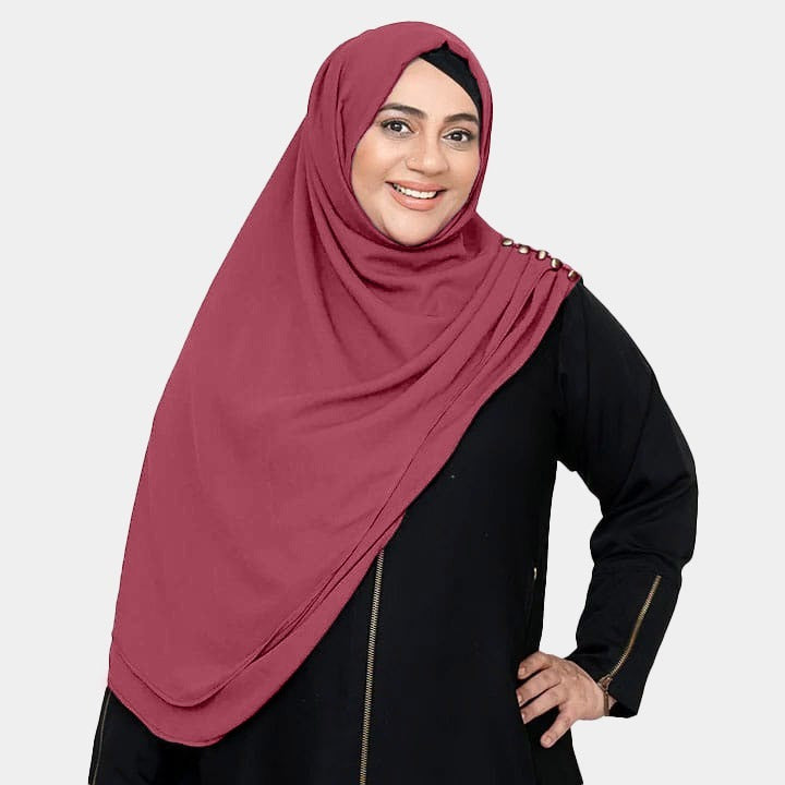 INSTANT HIJAB | DULL MAROON - CHIFFON