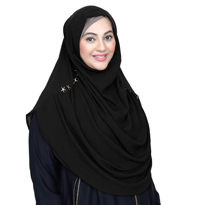 COWLNECK PINLESS | BLACK - KOREAN CHIFFON