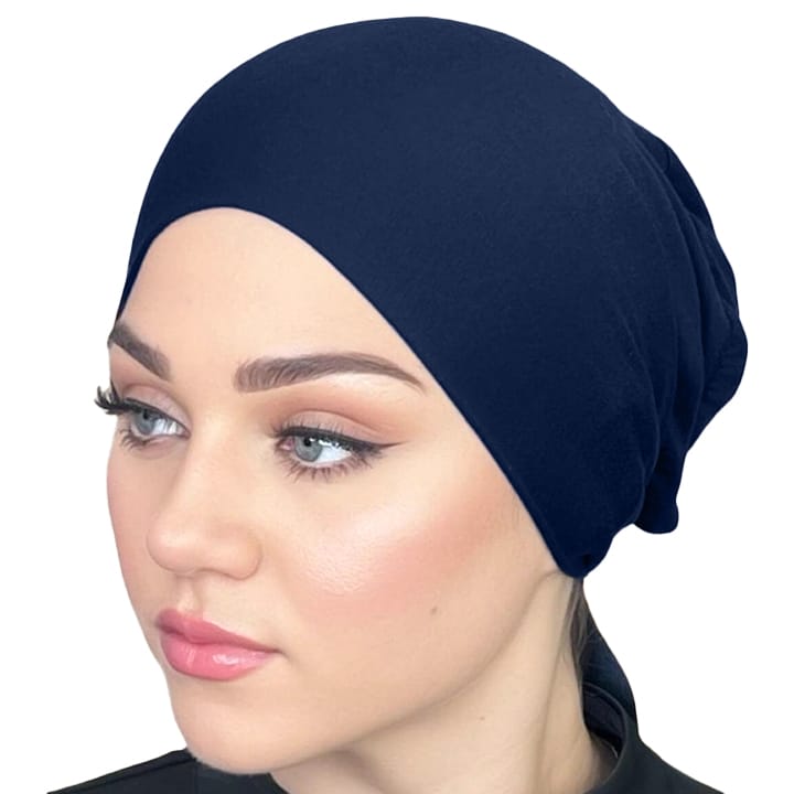 TIE BACK BONNET | NAVY BLUE