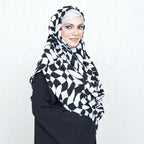 COWLNECK PINLESS | MONOCHROME WAVES - TURKISH GEORGETTE
