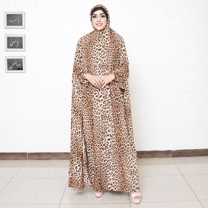 PRAYER SHAWL PRINTS : COFFEE LEOPARD A-LAWN