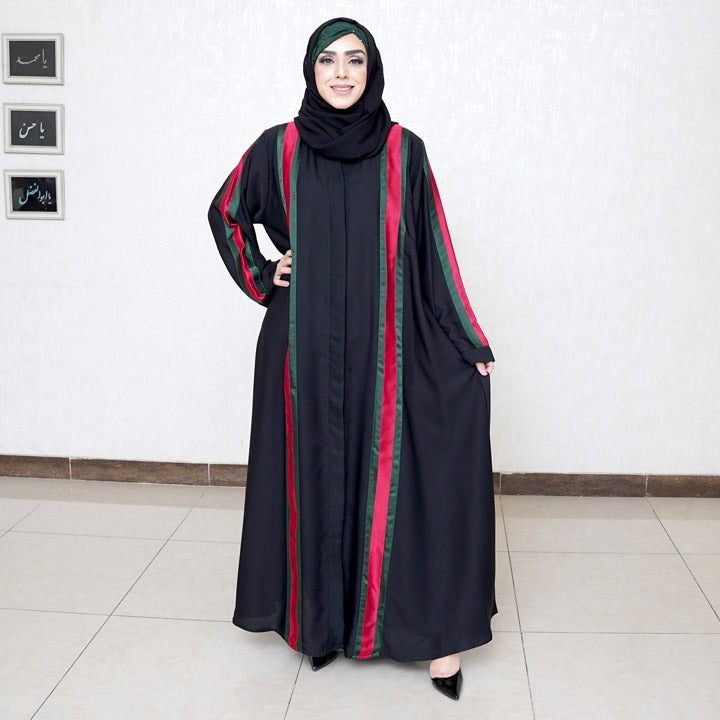 FO ABAYA W GUCCI LINES - BLACK NIDA