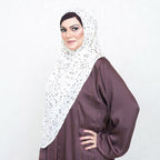 INSTANT HIJAB | WHITE SMALL LEOPARD - CHIFFON