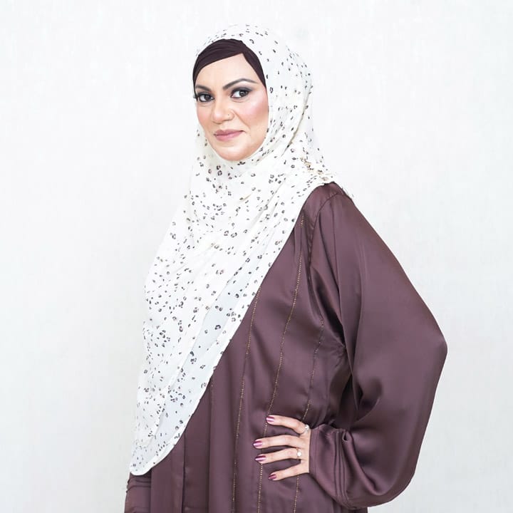 INSTANT HIJAB | WHITE SMALL LEOPARD - CHIFFON