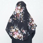 COWLNECK PINLESS | MIDNIGHT BOUQET - TURKISH GEORGETTE