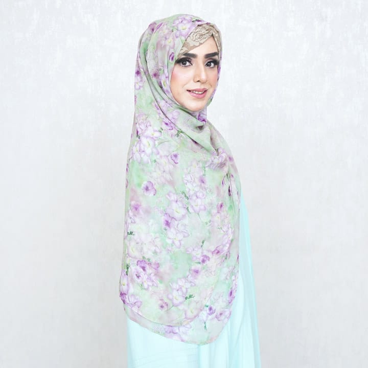 INSTANT HIJAB | LIMLAC FLORAL - CHIFFON